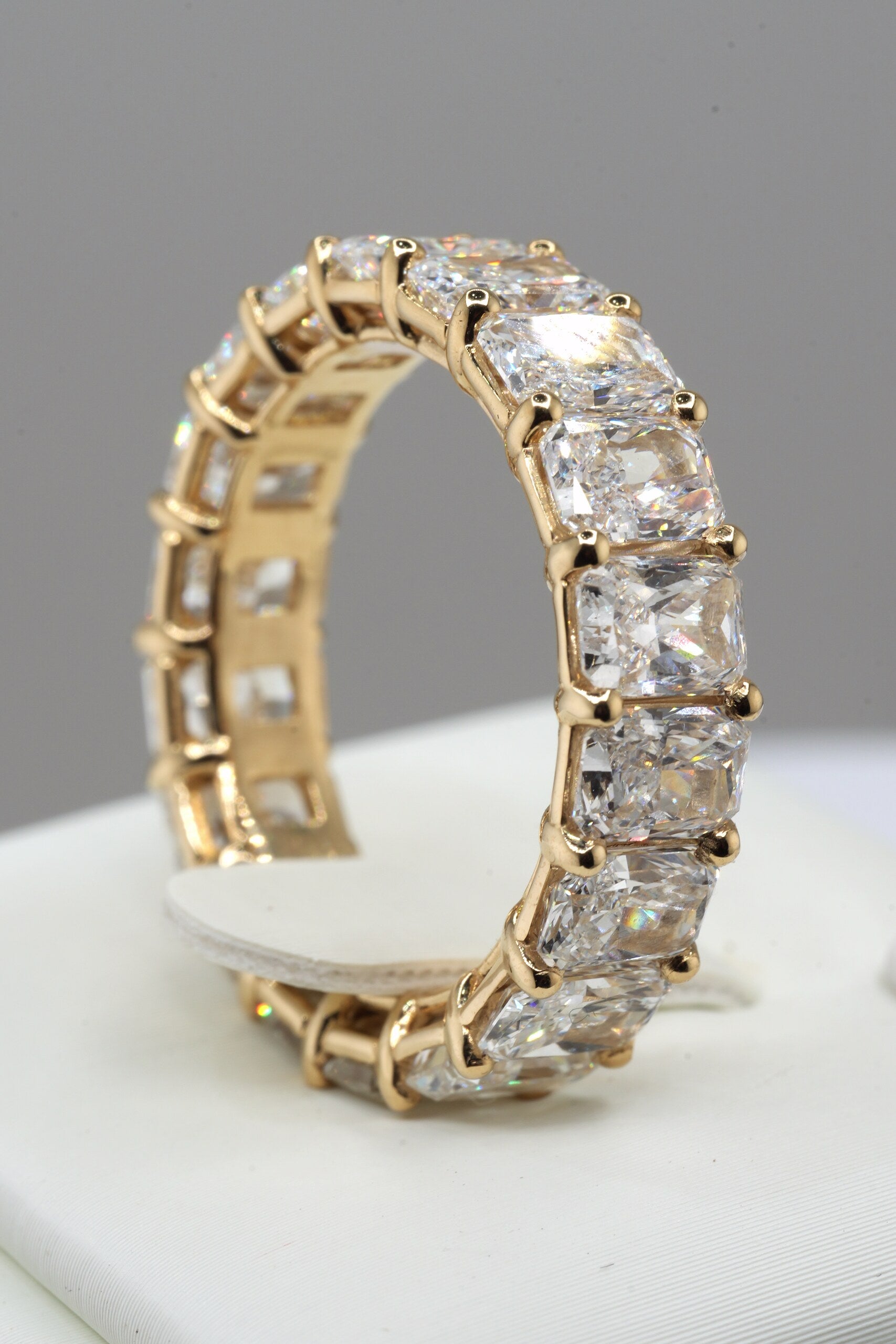 14K Yellow Gold Lab Diamond Radiant Cut Eternity Band