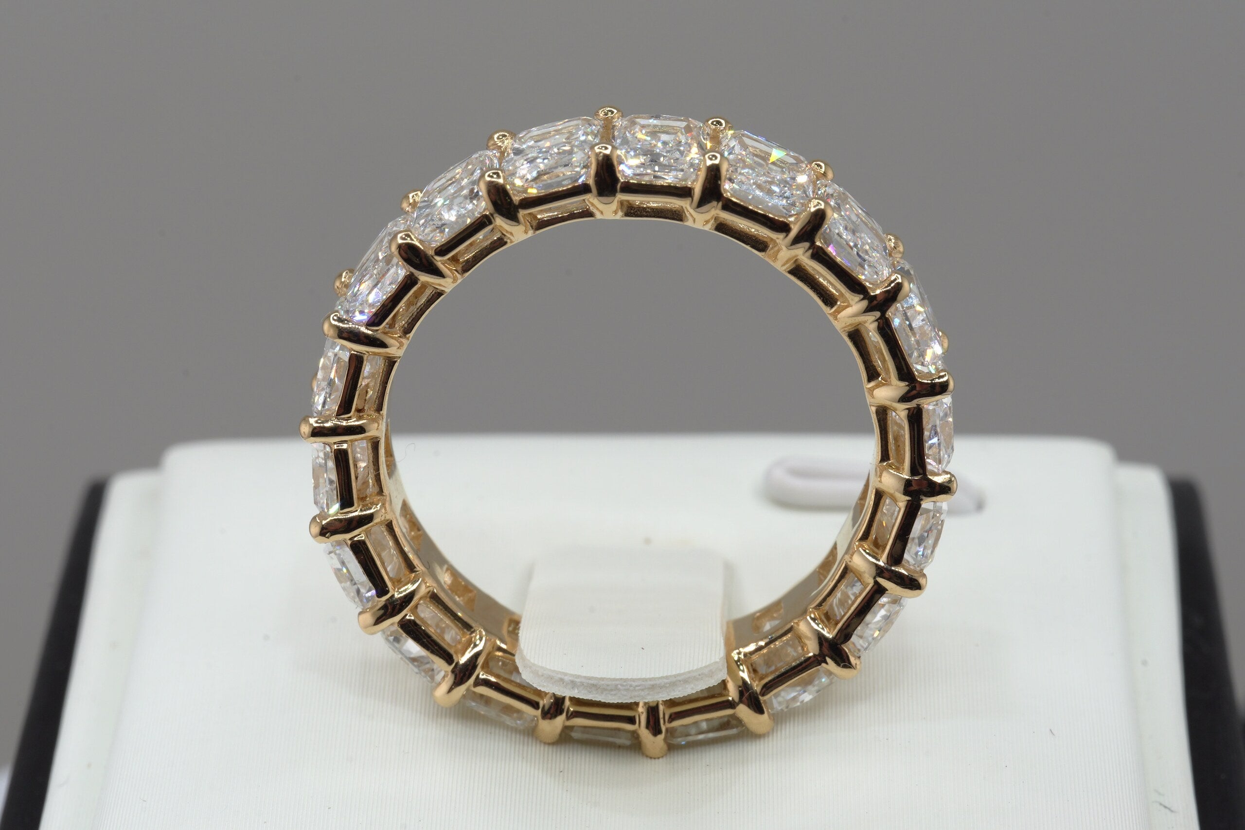 14K Yellow Gold Lab Diamond Radiant Cut Eternity Band