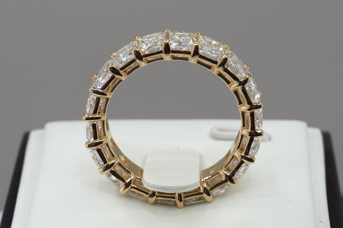 14K Yellow Gold Lab Diamond Radiant Cut Eternity Band