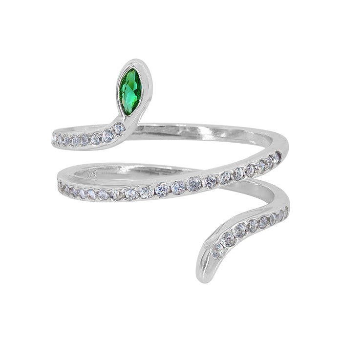 Wide Snake Ring with Cubic Zirconia - ACZ0800_3 RH