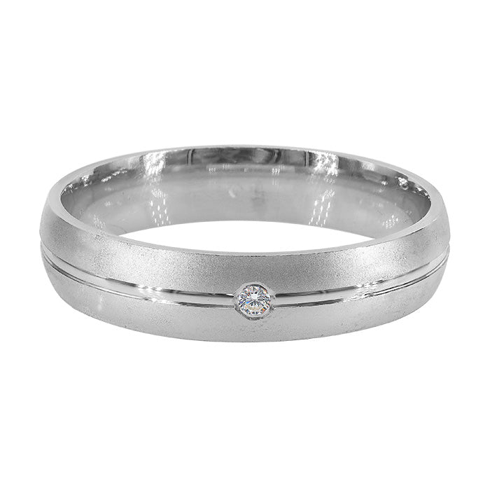 Satin Ring with Cubic Zirconia