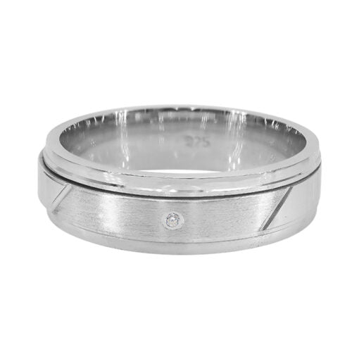 Satin Spin Ring with Cubic Zirconia - ACZ1660