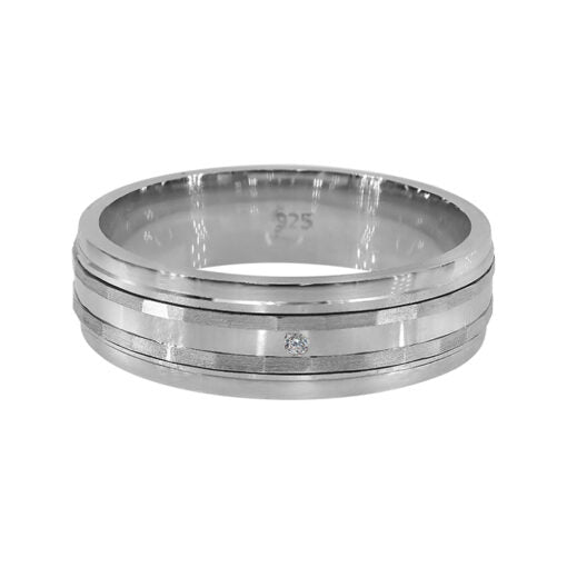 Satin Spin Ring with Cubic Zirconia - ACZ1664