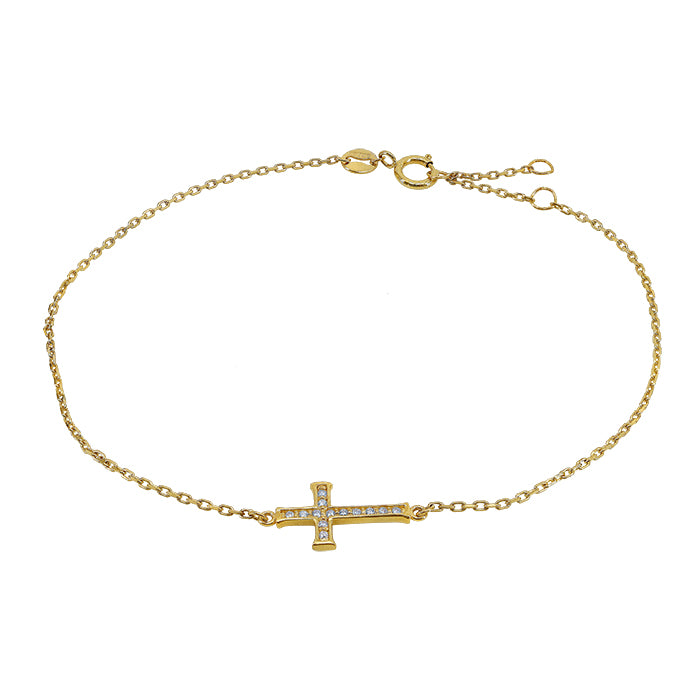7x12mm Cross Bracelet with Cubic Zirconia