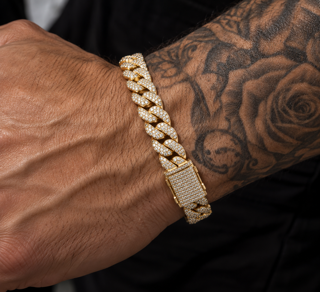 10K Yellow Gold Lab Diamond Cuban Link Bracelet, 9.41ctw - 8"