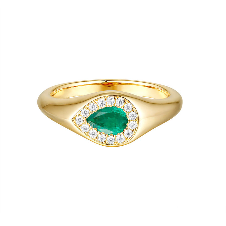 Yellow Gold Emerald & Diamond Ring