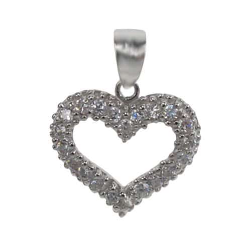 Heart Shape Stone Pendant, 16x17mm