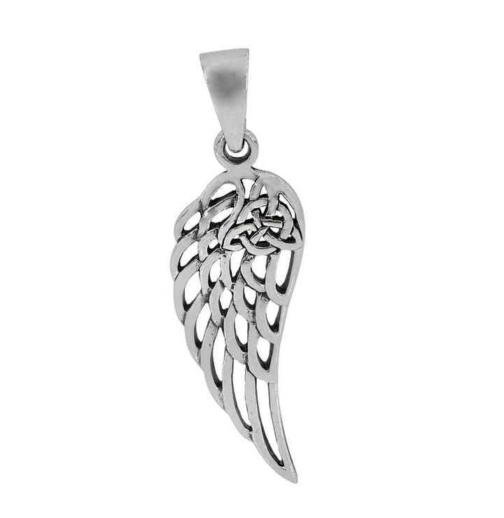 Angel Wing Pendant with Celtic Knot, 32x13mm