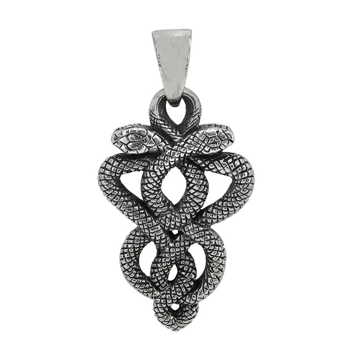 Double Snake Head Pendant, 20x33mm
