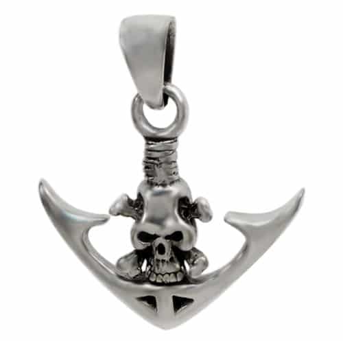 Anchor Pendant with Skull, 23x29mm
