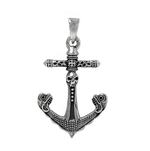 Skull and Anchor Pendant, 33x25mm