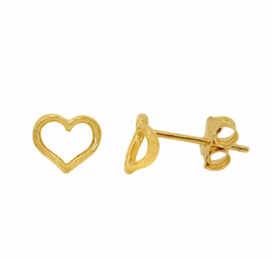 7.5x6.5mm Heart Stud Earrings