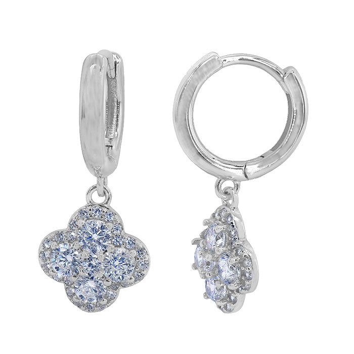 4 Leaf Clover Hoop Earrings