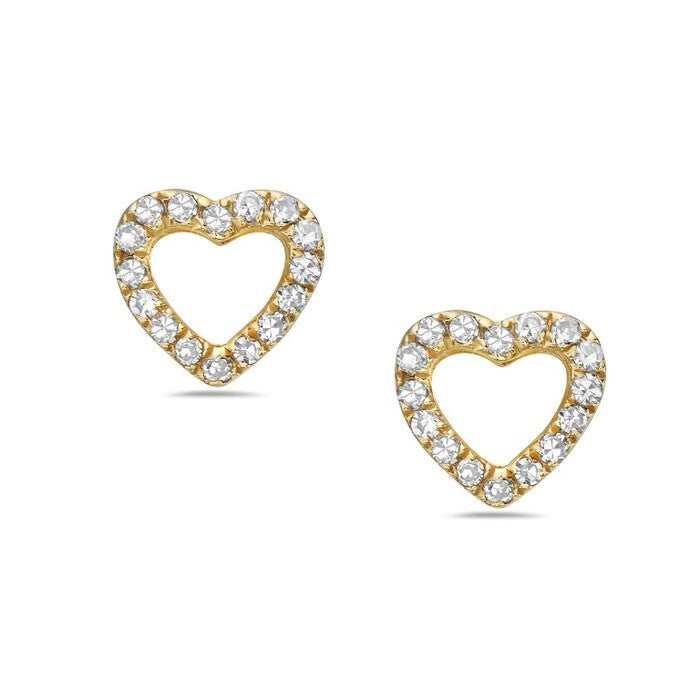 Yellow Gold Diamond Stud Earrings, .08ctw