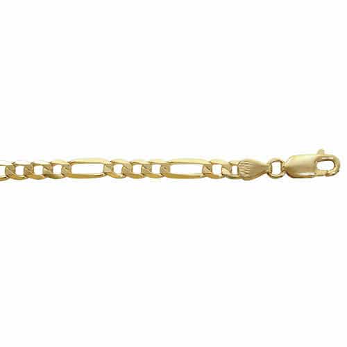 10K Y - Anklet, 1.9mm Figaro Chain
