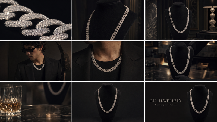 10K White Gold Lab Diamond Cuban Link Necklace, 20.93ctw - 22"