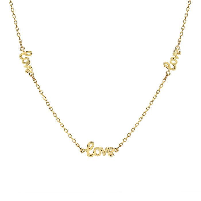 LOVE Charm Necklace with Anchor Chain