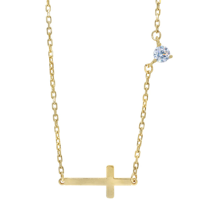 Cross Necklace with Cubic Zirconia