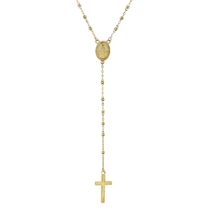 Rosary Necklace with Diamond Cut Beads