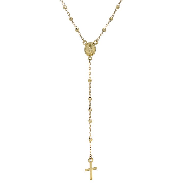 Rosary Necklace with Diamond Cut Beads