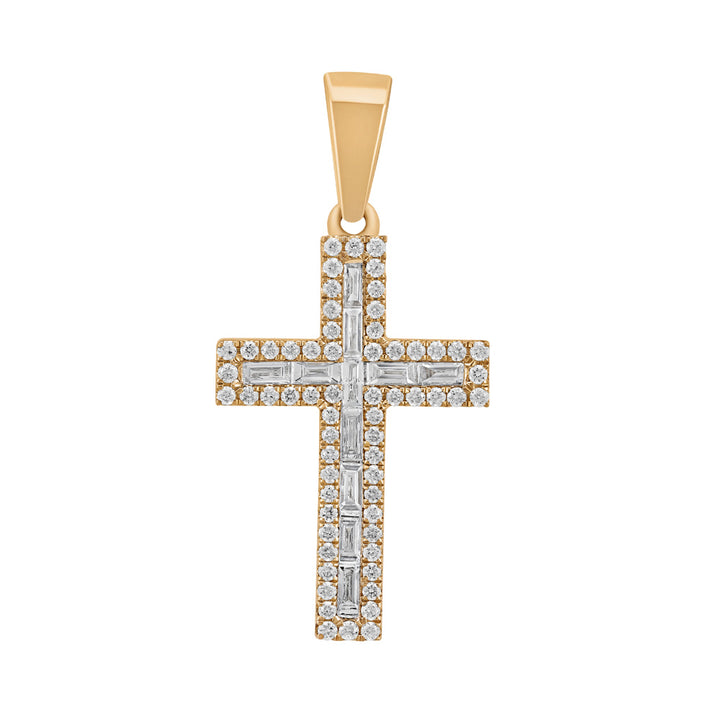 Yellow Gold Diamond Pendant Cross