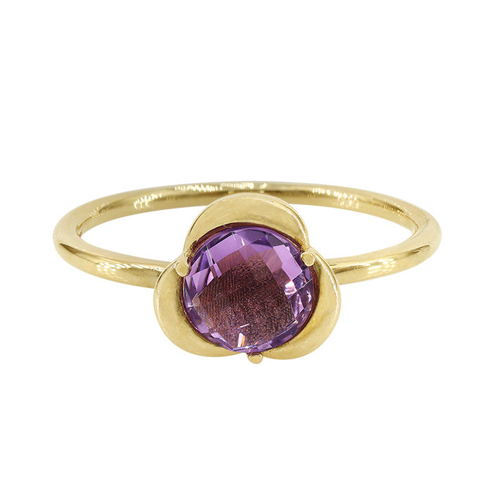 8mm Flower Ring with 6mm Amethyst
