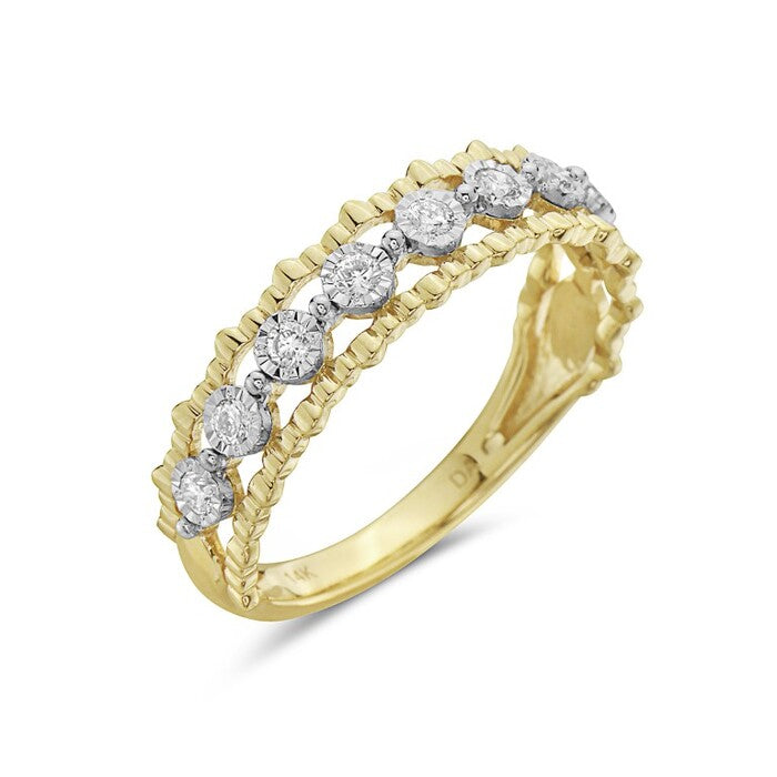 Yellow Gold Diamond Band Ring, .20ctw