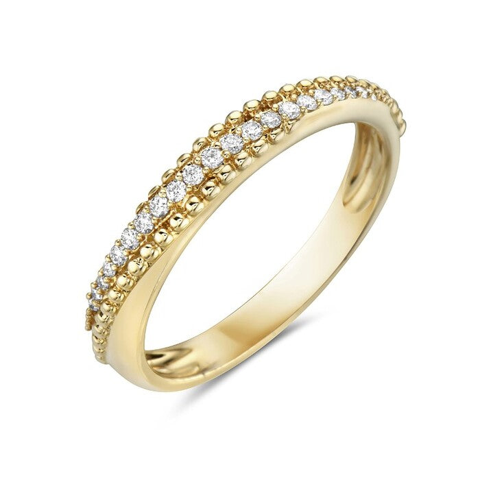 Yellow Gold Diamond Band Ring, .12ctw