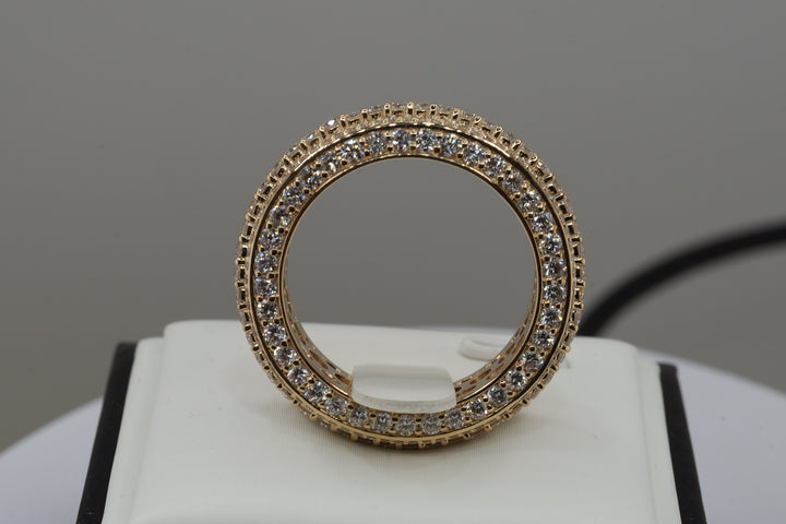 10K Yellow Gold Lab Diamond Men's Fancy Band Ring, 4.25ctw