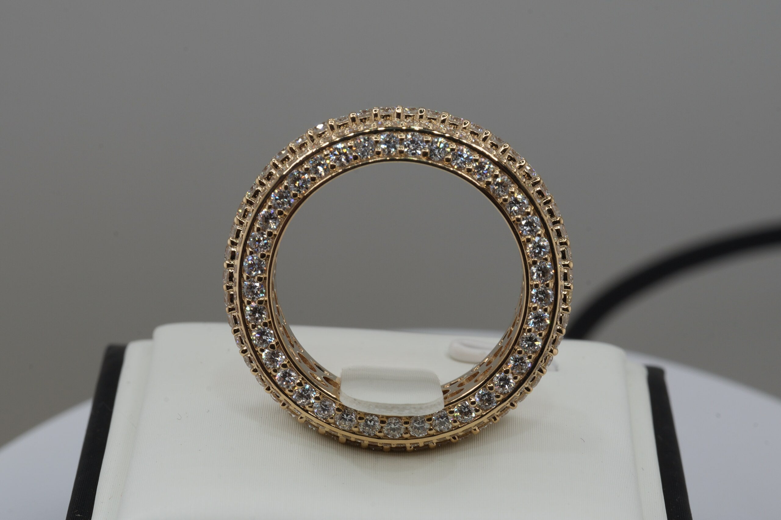 10K Yellow Gold Lab Diamond Men's Fancy Band Ring, 4.25ctw