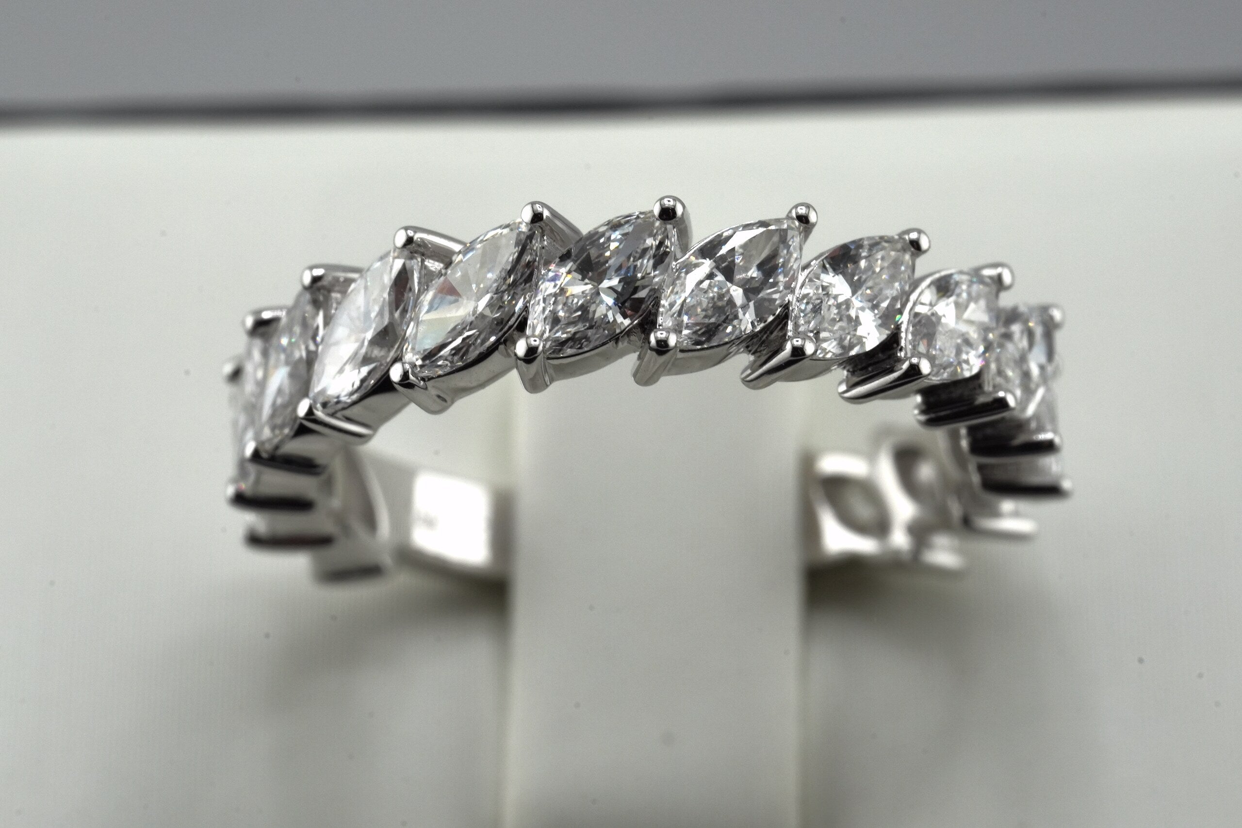 14K White Gold Lab Diamond Marquise Ring
