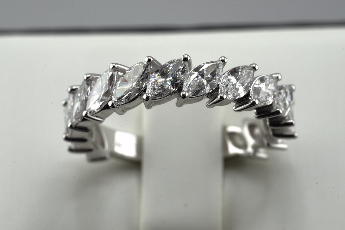 14K White Gold Lab Diamond Marquise Ring