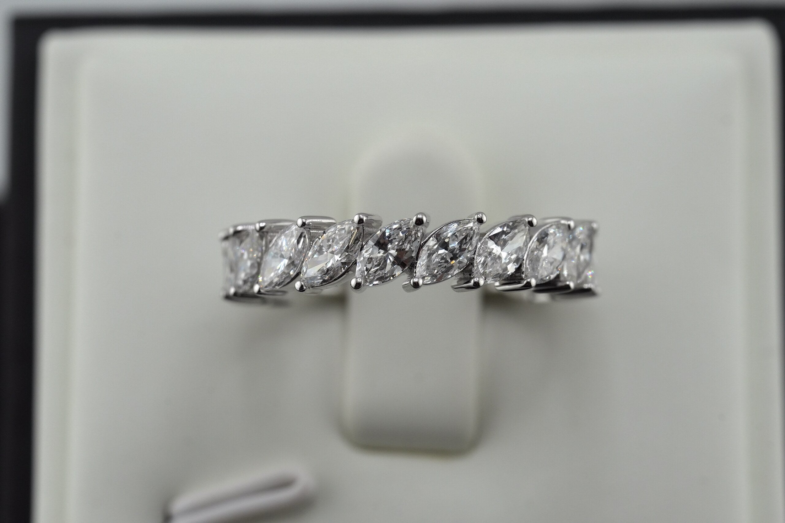 14K White Gold Lab Diamond Marquise Ring