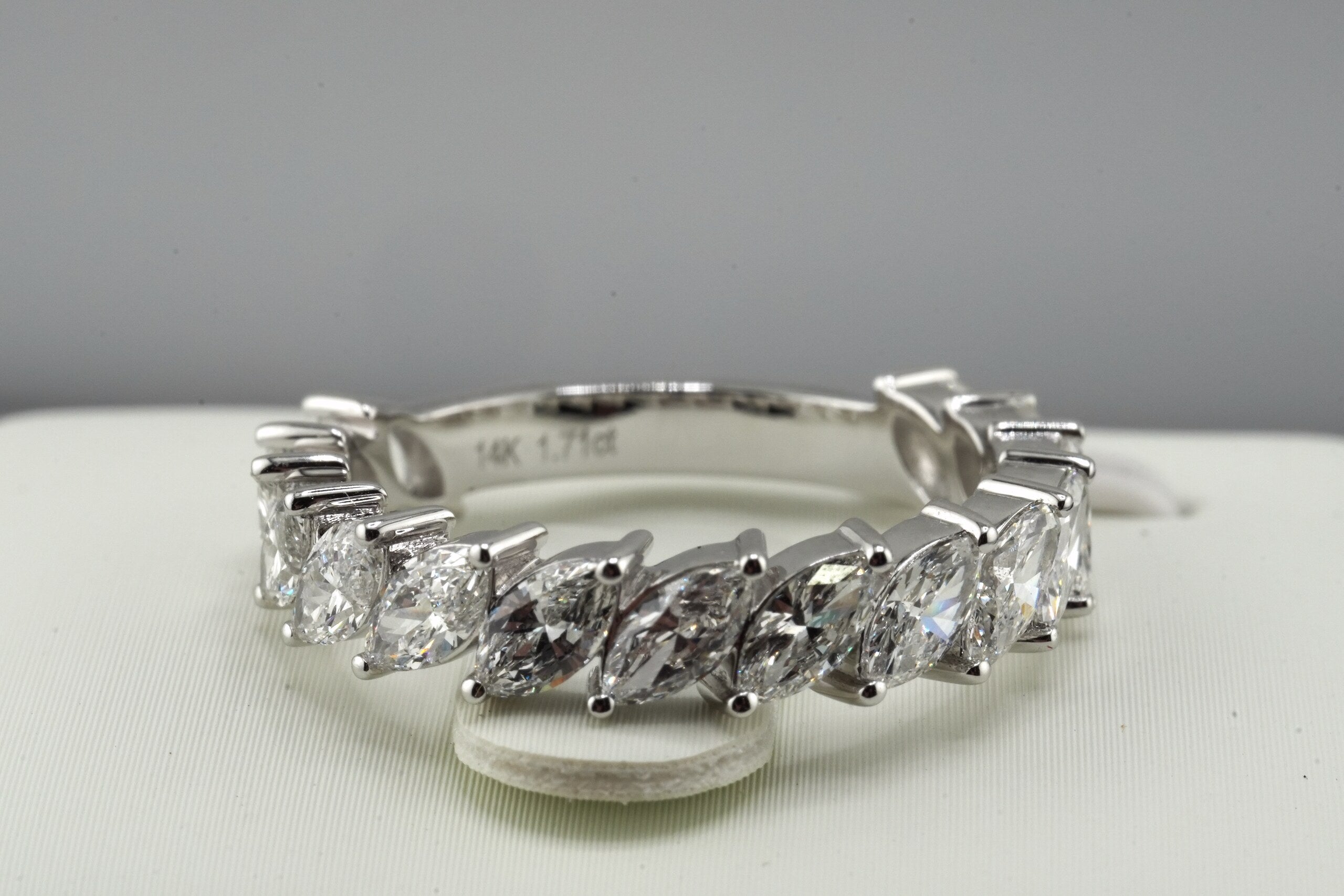 14K White Gold Lab Diamond Marquise Ring