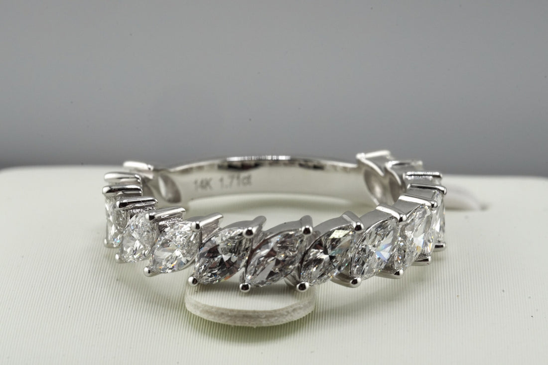 14K White Gold Lab Diamond Marquise Ring