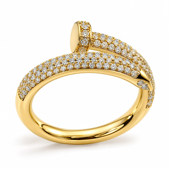 14K Yellow Gold Lab Diamond Nail Ring, 0.52ctw
