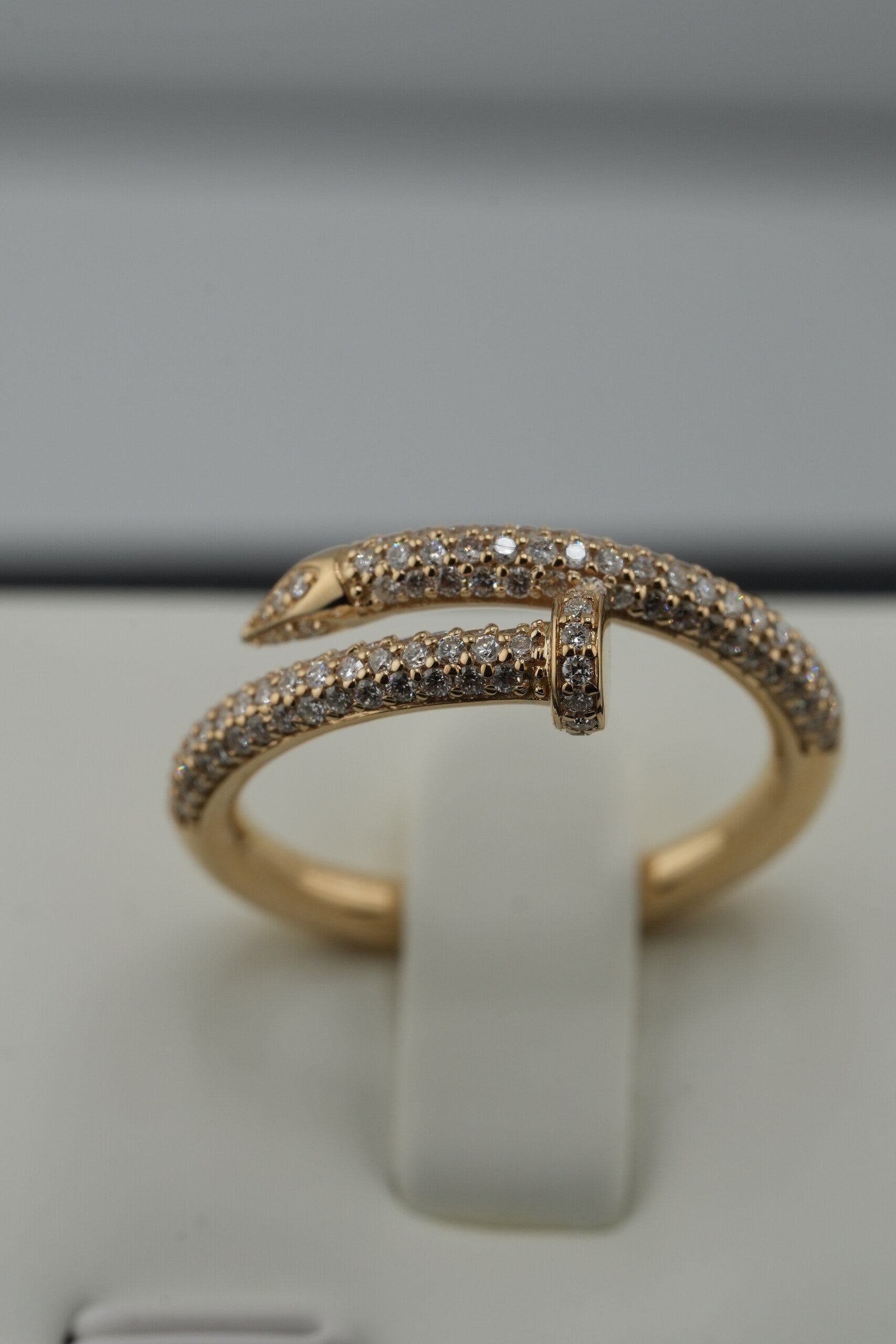14K Yellow Gold Lab Diamond Nail Ring, 0.52ctw