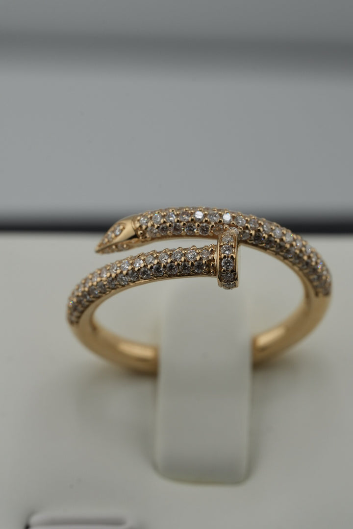 14K Yellow Gold Lab Diamond Nail Ring, 0.52ctw
