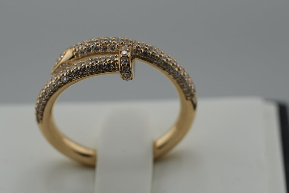 14K Yellow Gold Lab Diamond Nail Ring, 0.52ctw