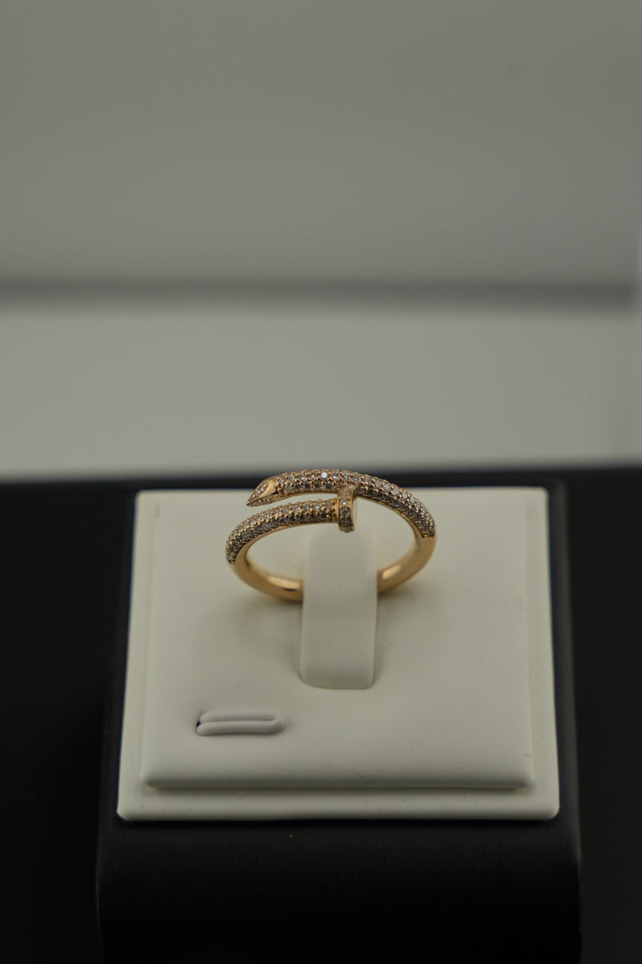 14K Yellow Gold Lab Diamond Nail Ring, 0.52ctw