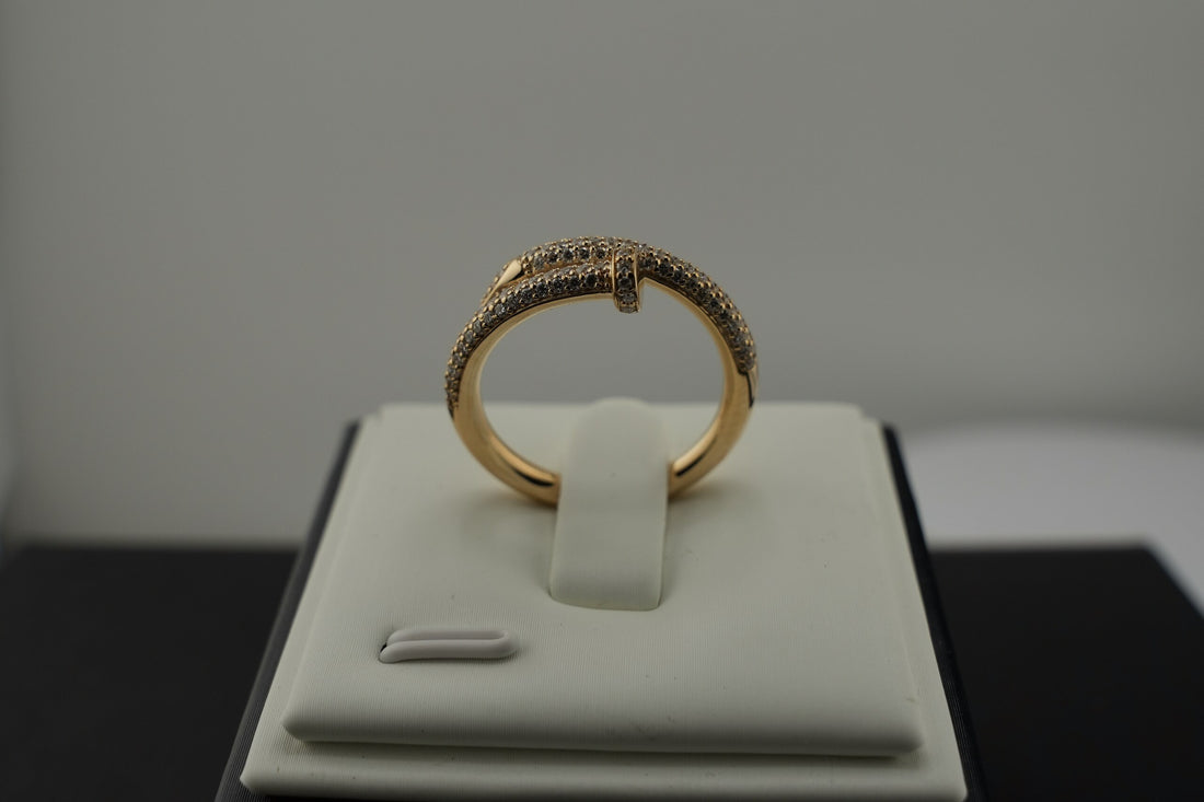 14K Yellow Gold Lab Diamond Nail Ring, 0.52ctw