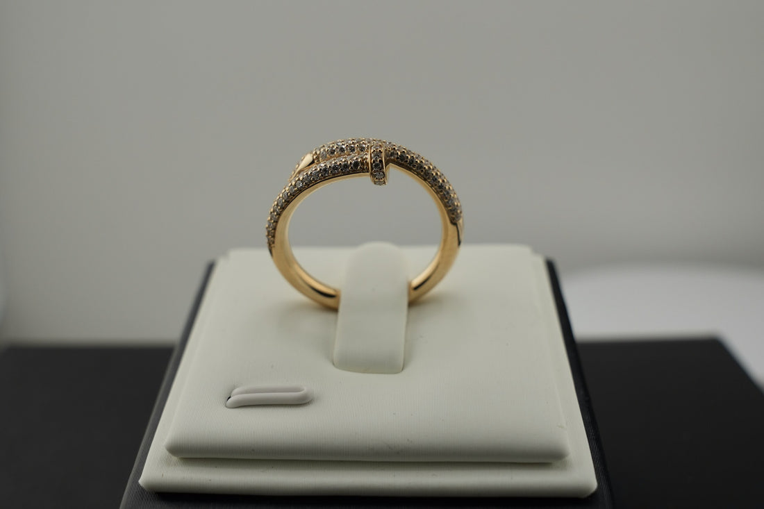 14K Yellow Gold Lab Diamond Nail Ring, 0.52ctw