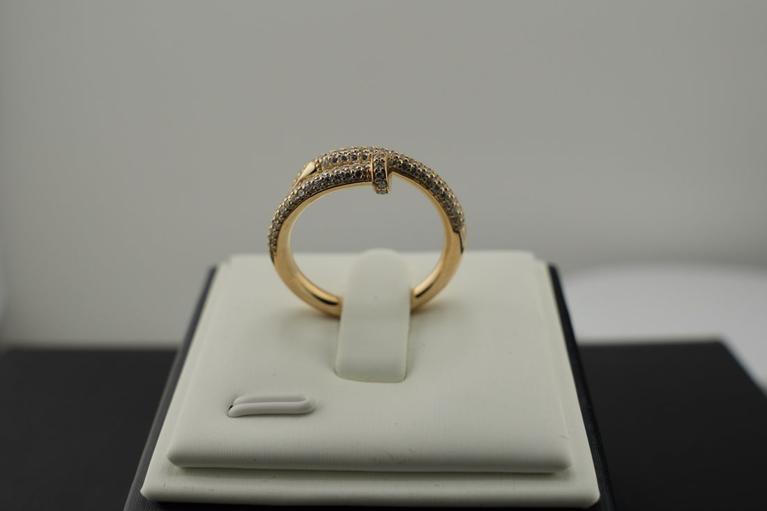 14K Yellow Gold Lab Diamond Nail Ring, 0.52ctw