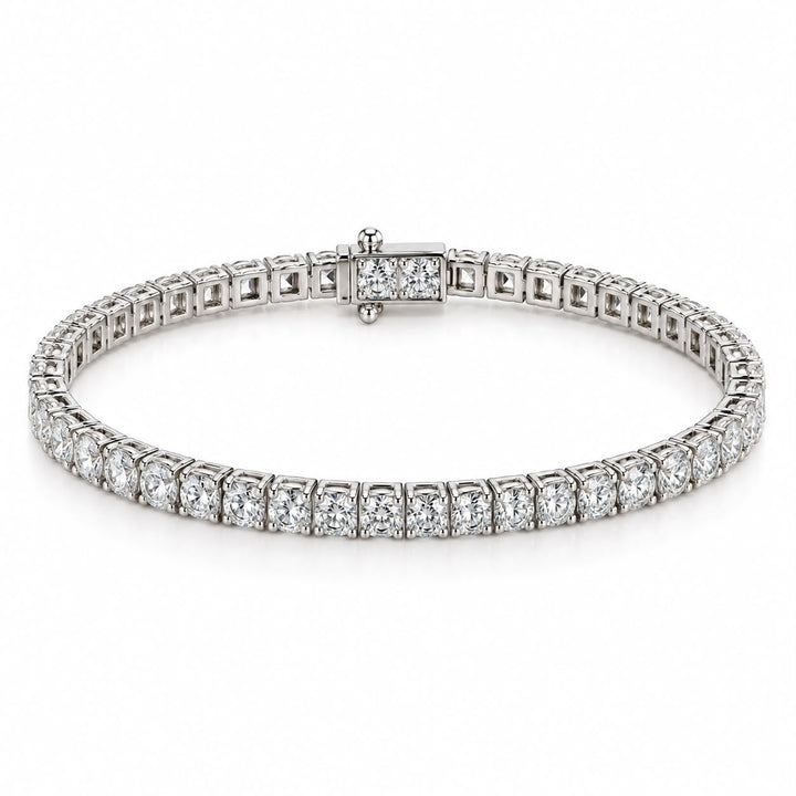 14K White Gold Lab Diamond Tennis Bracelet, 5.41ctw - 7"