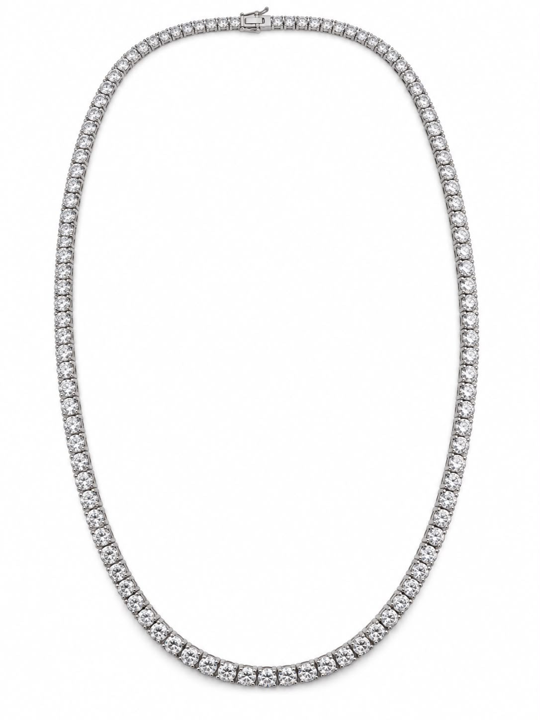 14K White Gold Lab Diamond Tennis Necklace, 25.13ctw - 20"