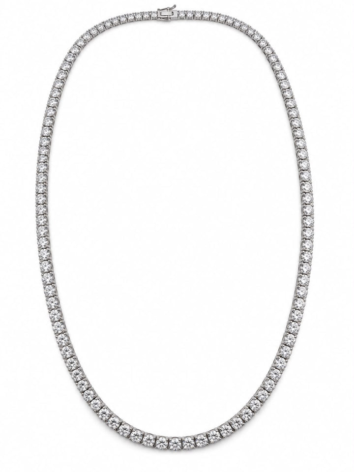 14K White Gold Lab Diamond Tennis Necklace, 25.13ctw - 20"