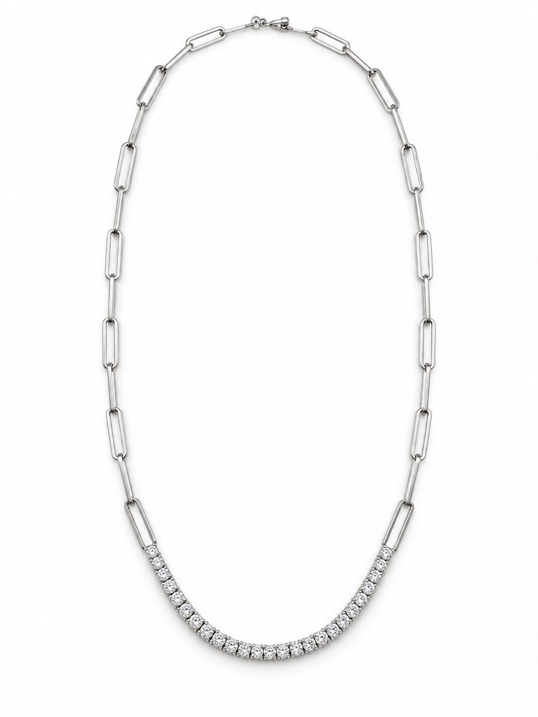 14K White Gold Lab Diamond Tennis Necklace, 1.83ctw - 17"