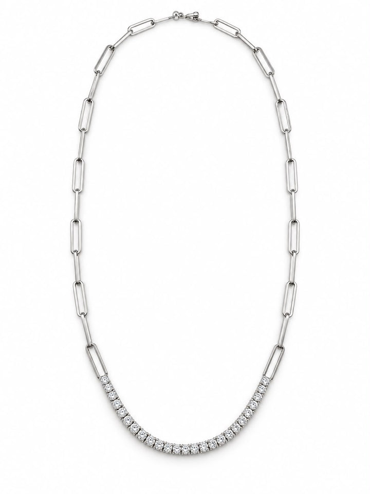 14K White Gold Lab Diamond Tennis Necklace, 1.83ctw - 17"