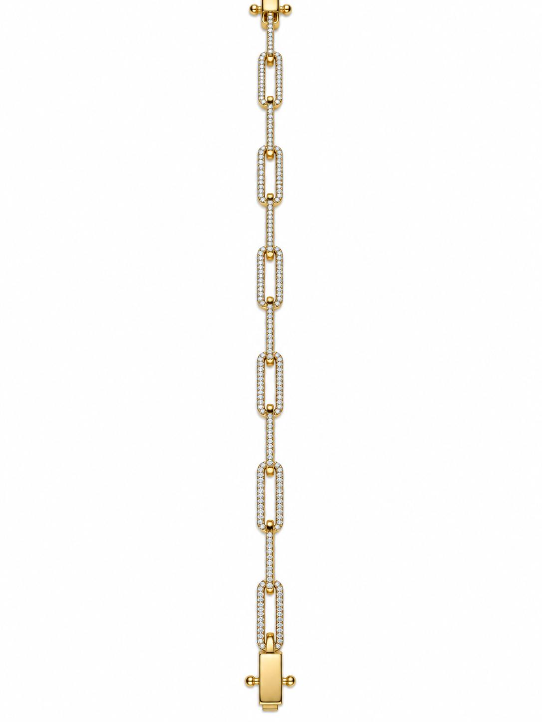14K Yellow Gold Lab Diamond Paperclip Bracelet