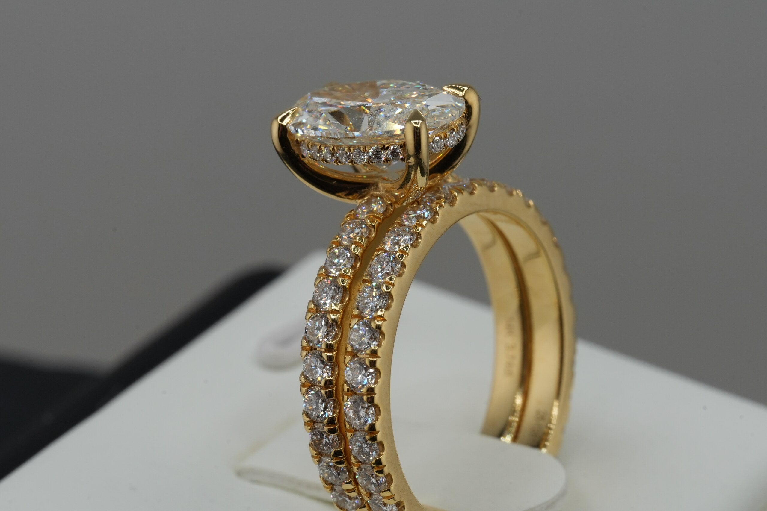 14K Yellow Gold 3.74ct Lab Diamond Oval Cut Engagement Ring